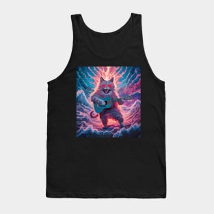 Jesus cat playing guitar Tank Top